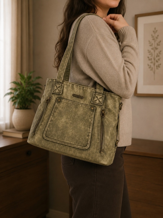 Montana West Handbags - Montana West Olive Green Everyday Tote